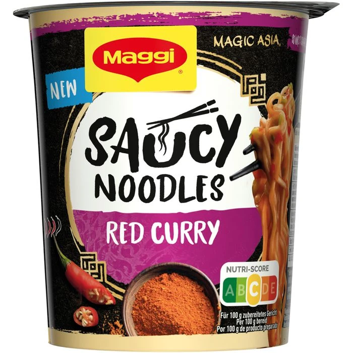 Maggi Fertiggericht Magic Asia Saucy Noodles, Red Curry, Je 75g, 8 Stück 4 Maggi Fertiggericht Magic Asia Saucy Noodles, Red Curry, Je 75g, 8 Stück – Bild 2