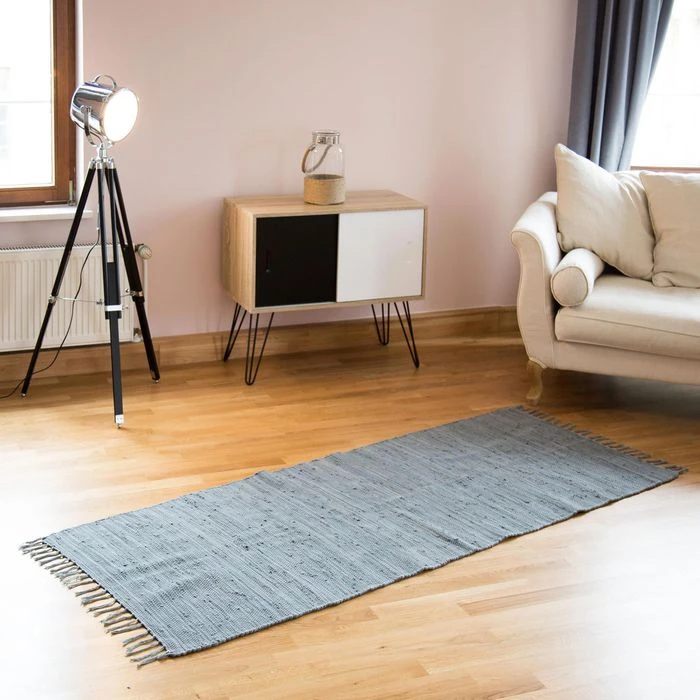 Relaxdays Teppich 10020461, 80 X 200cm, Florhöhe 10mm, Rutschfeste Unterseite, Grau 4 Relaxdays Teppich 10020461, 80 X 200cm, Florhöhe 10mm, Rutschfeste Unterseite, Grau – Bild 2