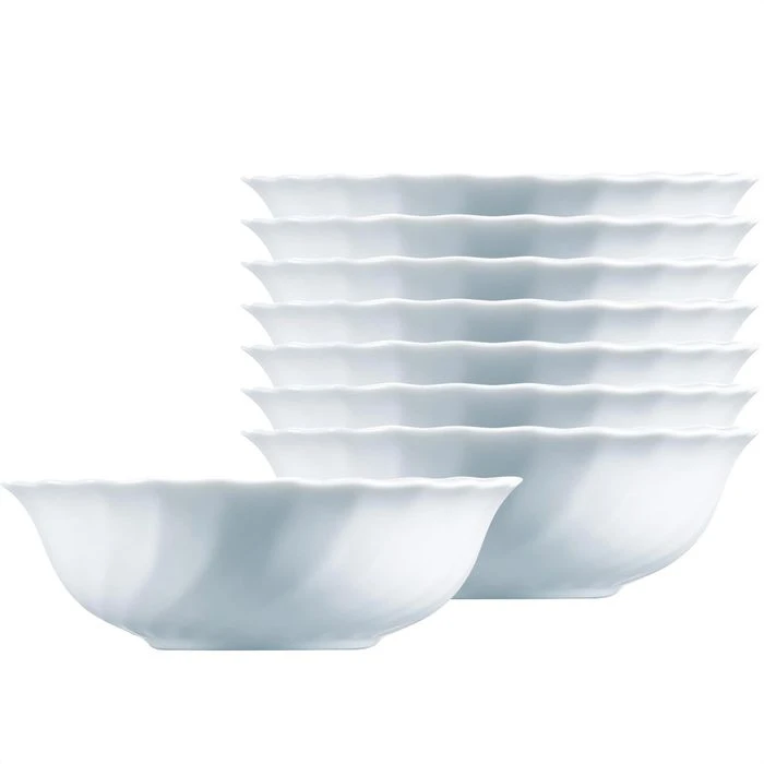 Arcoroc Müslischale Trianon ARC D6883, 16cm, Opalglas, Weiß, Set, 8 Stück 6 Arcoroc Müslischale Trianon ARC D6883, 16cm, Opalglas, Weiß, Set, 8 Stück – Bild 4