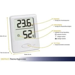 TFA Thermo-Hygrometer 30.5041.02 Innen, Digital, Weiß -Wohnmöbel Gemischtwaren Geschäft 0f080cdd58875e68edd583b1f470826118ae8ccf thermo hygrometer tfa 30.5041.02 innen