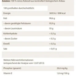 Dr.Goerg Kokosöl Premium, BIO, Erntefrisch, Extra Nativ, Kaltgepresst, Im Schraubglas, 1000ml (1L) -Wohnmöbel Gemischtwaren Geschäft 0fabb0cc88d2b05bbd7020aae1ccb71b49f28721 kokosoel dr.goerg premium erntefrisch bio