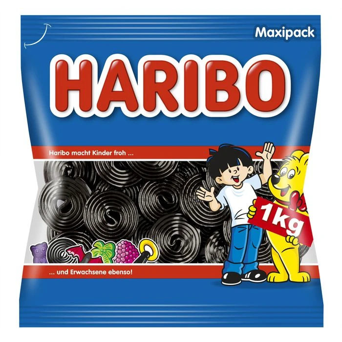 Haribo Lakritz Lakritzschnecken, 1kg 3 Haribo Lakritz Lakritzschnecken, 1kg