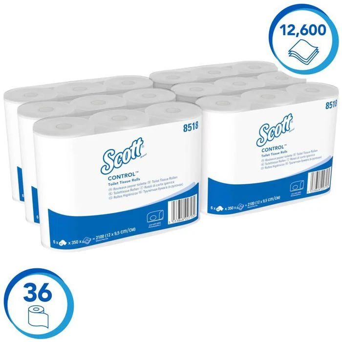 Kimberly-Clark Scott Toilettenpapier Control 8518, 3-lagig, Tissue, 350 Blatt, 36 Rollen 6 Kimberly-Clark Scott Toilettenpapier Control 8518, 3-lagig, Tissue, 350 Blatt, 36 Rollen – Bild 4