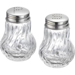 Westmark Salz-und-Pfefferstreuer Berlin 65362270, Set, Aus Glas / Edelstahl, Transparent
