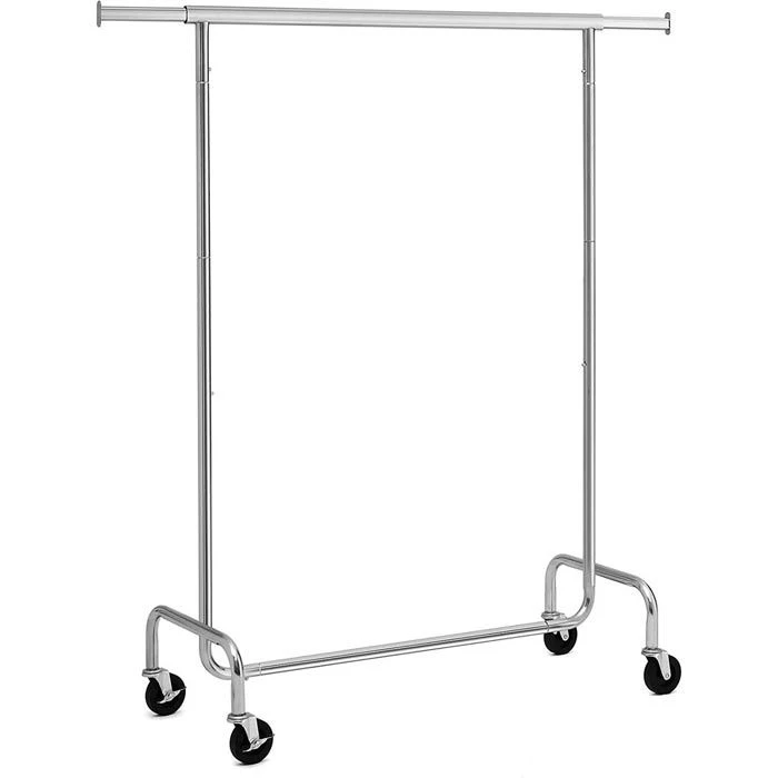 Songmics Garderobenständer HSR11S, Bis 130 Kg, Mit Rollen, Ausziehbar, Metall, Silber 3 Songmics Garderobenständer HSR11S, Bis 130 Kg, Mit Rollen, Ausziehbar, Metall, Silber