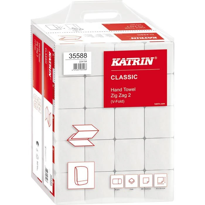 Katrin Classic 35588 Handy Pack, 2-lagig, Zick-Zack-Falz, 23 X 24,4 Cm, 4000 Stück, Papierhandtücher 6 Katrin Classic 35588 Handy Pack, 2-lagig, Zick-Zack-Falz, 23 X 24,4 Cm, 4000 Stück, Papierhandtücher – Bild 4