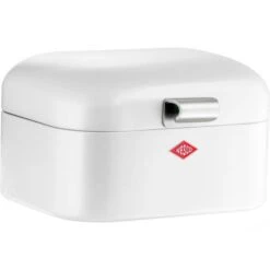 Wesco Brotkasten Mini Grandy 235001-01, Stahlblech, Klappdeckel, 18 X 17 X 12cm, Weiß