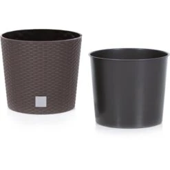 Prosperplast Übertopf Rato Round Beige, Ø 25 X H 22 Cm, Rund, Polyrattangeflecht -Wohnmöbel Gemischtwaren Geschäft 2722da2d8c256088152a886091d5c165630867cb uebertopf prosperplast rato round beige