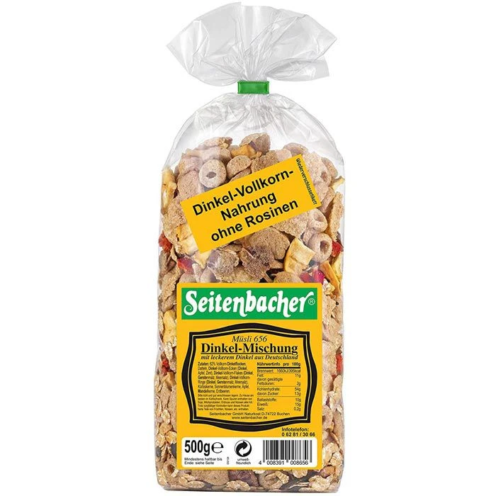 Seitenbacher Müsli Dinkelmischung, 500g 3 Seitenbacher Müsli Dinkelmischung, 500g