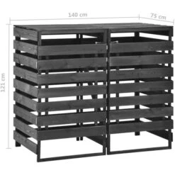 VidaXL Mülltonnenbox 315411, Bis 240 Liter, Für 2 Mülltonnen, Verriegelbar, Schwarz, Holz -Wohnmöbel Gemischtwaren Geschäft 2b5879d52e14f37352386e72977325f08a224e26 muelltonnenbox vidaxl 315411 bis 240 liter