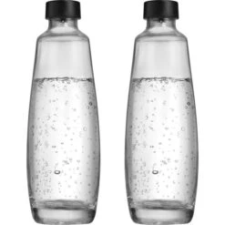 Sodastream Karaffe Glasflasche, Duopack, Mit Deckel, 2x 1 Liter