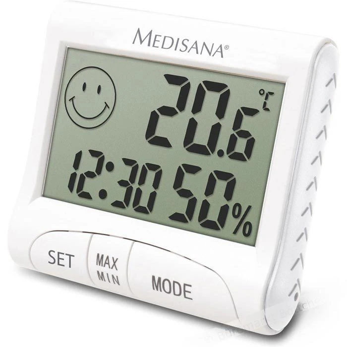 Medisana Thermo-Hygrometer HG 100 Digital, Uhrzeit, Weiß 3 Medisana Thermo-Hygrometer HG 100 Digital, Uhrzeit, Weiß