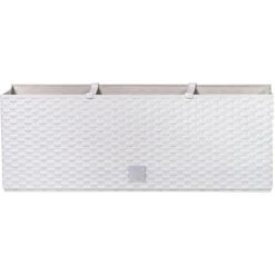 Prosperplast Blumenkasten Rato Case Weiß, 51,4 X 19,2 X 18,6 Cm, Rechteckig, Polyrattan