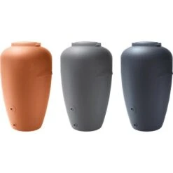 Prosperplast Regentonne Aquacan, 440 Liter, Rund, Grau, Mit Deckel, Auslaufhahn -Wohnmöbel Gemischtwaren Geschäft 371e323197cbda7b12866eb616a9aa8804603ba1 regentonne prosperplast aquacan 440 liter