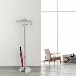 Kerkmann Garderobenständer Stilo, 6903, Mit 2 X 5 Haken, Metall, Alusilber -Wohnmöbel Gemischtwaren Geschäft 3e082233c0ab5b0eafe87834b4b64579d1c8ff9c garderobenstaender kerkmann stilo 6903