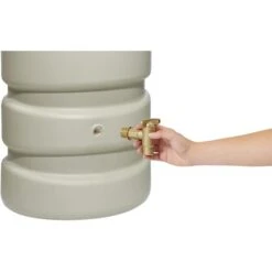 4rain Classic Wandtank-Set, 1300 Liter, Rund, Sandbeige, Mit Verbinder-Set, Auslaufhahn -Wohnmöbel Gemischtwaren Geschäft 3ec1481df11312213be01959e6b87a3c6381eb97 regentonne 4rain classic wandtank rund 1300liter