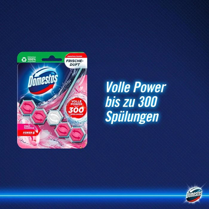 Domestos WC-Duftspüler Active Blue Blauspüler, Pinke Magnolie, Färbt Das Wasser Blau, Im Korb 5 Domestos WC-Duftspüler Active Blue Blauspüler, Pinke Magnolie, Färbt Das Wasser Blau, Im Korb – Bild 3