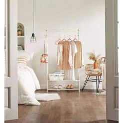 Songmics Garderobenständer HSR07W, Mit Schuhablage, Metall, Weiß -Wohnmöbel Gemischtwaren Geschäft 415aa9daa991b2a6fb0e069ef071b39c9b7b1b8c garderobenstaender songmics hsr07w