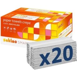 Satino Papierhandtücher Smart 268180, Weiß, 1-lagig, Lagen-Falz, 25 X 31 Cm, 4000 Stück