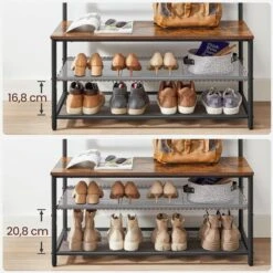 Vasagle Garderobenständer HSR410B01, Vintage, Mit 22 Haken, Metall / Holz, Schwarz / Braun -Wohnmöbel Gemischtwaren Geschäft 46133264cb47c735451a1a0458862f2bc2706a90 garderobenstaender vasagle hsr410b01 vintage