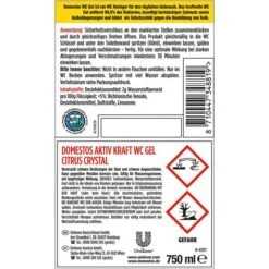 Domestos WC-Reiniger Aktiv Kraft Citrus Fresh, WC Gel, Beseitigt 99,9% Der Bakterien, 1 Liter -Wohnmöbel Gemischtwaren Geschäft 465102f105fa5db1ec2d61e395b81470ed322fd7 wc reiniger domestos aktiv kraft citrus fresh