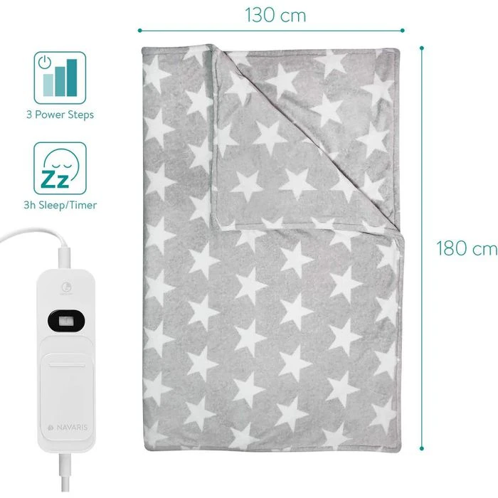 Navaris Heizdecke XXL, Grau, 3 Temperaturen, Abschaltautomatik, 180 X 130cm 9 Navaris Heizdecke XXL, Grau, 3 Temperaturen, Abschaltautomatik, 180 X 130cm – Bild 7