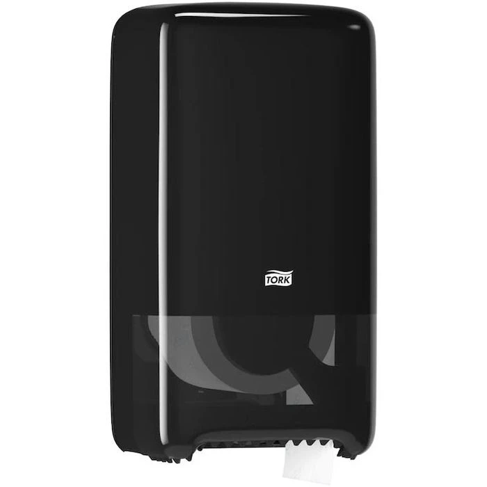 Tork Toilettenpapierspender Elevation, 557508, T6, Kunststoff, Für 2 Compact Rollen, Schwarz 4 Tork Toilettenpapierspender Elevation, 557508, T6, Kunststoff, Für 2 Compact Rollen, Schwarz – Bild 2