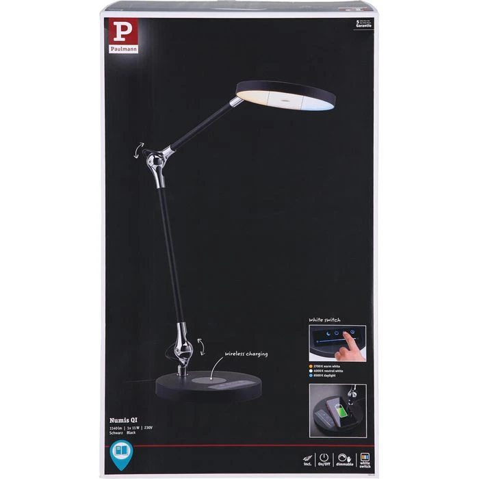 Paulmann Schreibtischlampe Numis Qi, Dimmbar, QI-Ladegerät, Standfuß 8 Paulmann Schreibtischlampe Numis Qi, Dimmbar, QI-Ladegerät, Standfuß – Bild 6