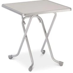 BEST Gartentisch Primo, Kunststoff, Silber/grau, 67 X 67 X 70 Cm, Klappbar