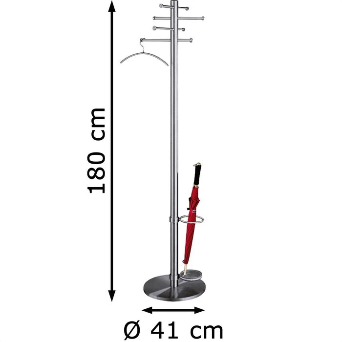 Kerkmann Garderobenständer Arte, 6871, Mit 8 Haken, Edelstahl, Silber 4 Kerkmann Garderobenständer Arte, 6871, Mit 8 Haken, Edelstahl, Silber – Bild 2