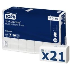 Tork Papierhandtücher Xpress Multifold, 150100, H2, 1-lagig, Interfold-Falz, 19,6 X 25,5cm, 4830 Stück