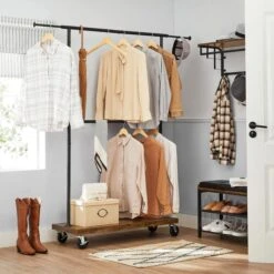 Vasagle Garderobenständer RGR111B01, Vintage, Rollen & Ablage, Ausziehbar, Metall / Holz, Braun 16 Vasagle Garderobenständer RGR111B01, Vintage, Rollen & Ablage, Ausziehbar, Metall / Holz, Braun -Wohnmöbel Gemischtwaren Geschäft 555508a9522d4a481ba9e6ea0afe3286c1a0f36b garderobenstaender vasagle rgr111b01 vintage