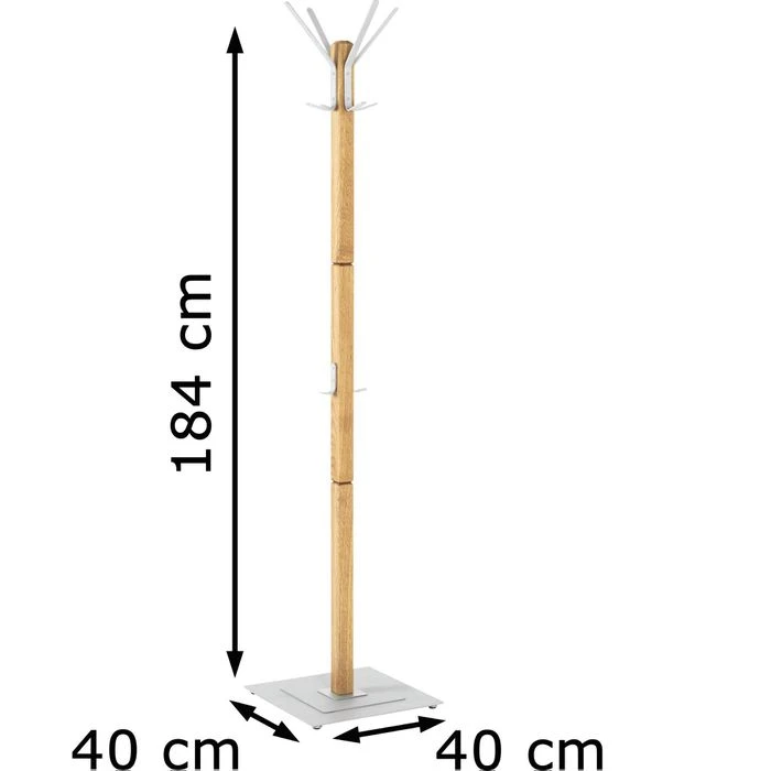 Haku-Möbel Garderobenständer 19386, Mit 10 Haken, Massivholz, Eiche 4 Haku-Möbel Garderobenständer 19386, Mit 10 Haken, Massivholz, Eiche – Bild 2