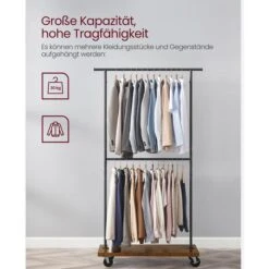 Vasagle Garderobenständer RGR111B01, Vintage, Rollen & Ablage, Ausziehbar, Metall / Holz, Braun 12 Vasagle Garderobenständer RGR111B01, Vintage, Rollen & Ablage, Ausziehbar, Metall / Holz, Braun -Wohnmöbel Gemischtwaren Geschäft 62cdbb8310413e7c63521209ae4c0eaab0ea3680 garderobenstaender vasagle rgr111b01 vintage