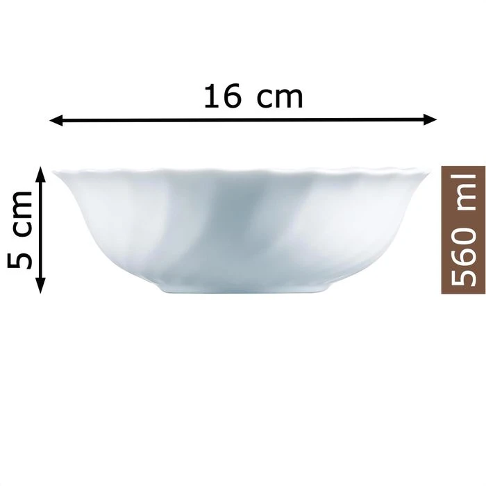 Arcoroc Müslischale Trianon ARC D6883, 16cm, Opalglas, Weiß, Set, 8 Stück 4 Arcoroc Müslischale Trianon ARC D6883, 16cm, Opalglas, Weiß, Set, 8 Stück – Bild 2