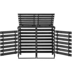 VidaXL Mülltonnenbox 315411, Bis 240 Liter, Für 2 Mülltonnen, Verriegelbar, Schwarz, Holz -Wohnmöbel Gemischtwaren Geschäft 665dbd9a404373469e5ae6b403316bc30b2e42bf muelltonnenbox vidaxl 315411 bis 240 liter