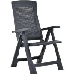 VidaXL Gartenstuhl 48761, Kunststoff, Hochlehner,verstellbar,anthrazit,klappbar,2 Stück -Wohnmöbel Gemischtwaren Geschäft 69603ac612b4c0d0fe705665f49a05fa5ced449d gartenstuhl vidaxl 48761 kunststoff