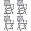 VidaXL Gartenstuhl 46334, Holz, Hochlehner, Grau, Klappbar, 4 Stück -Wohnmöbel Gemischtwaren Geschäft 7669dfec1fb6792c8968103598b7989412df430f gartenstuhl vidaxl 46334 holz