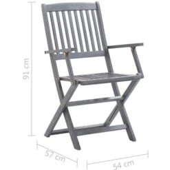 VidaXL Gartenstuhl 46334, Holz, Hochlehner, Grau, Klappbar, 4 Stück -Wohnmöbel Gemischtwaren Geschäft 7b6ae33e3628c3c8e3fa220bb0cec76caed5c50e gartenstuhl vidaxl 46334 holz