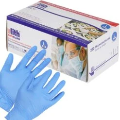 Ulith Einmalhandschuhe Nitril Typ 40, Puderfrei, Blau, 200 Stück, Größe L