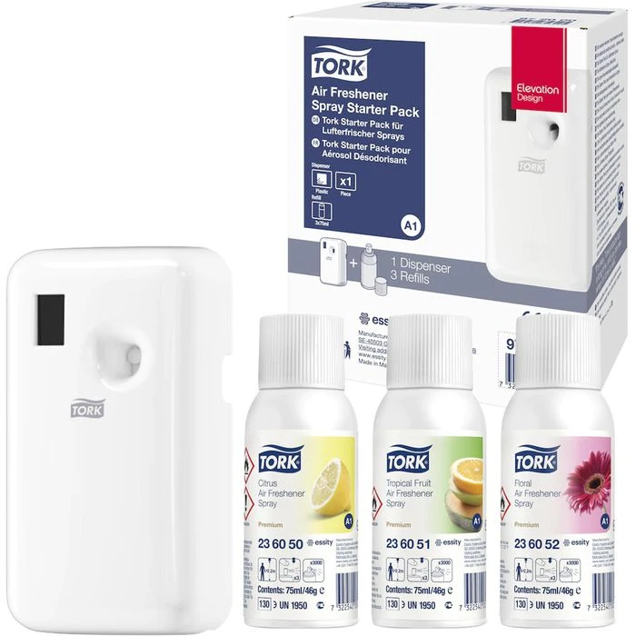 Tork Raumduft Elevation Starter Pack, A1, 972000, Starterset, 3x 75ml, Zitrus, Frucht, Blüten 3 Tork Raumduft Elevation Starter Pack, A1, 972000, Starterset, 3x 75ml, Zitrus, Frucht, Blüten