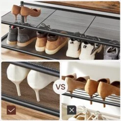 Vasagle Garderobenständer HSR410B01, Vintage, Mit 22 Haken, Metall / Holz, Schwarz / Braun -Wohnmöbel Gemischtwaren Geschäft 8a25bd67739c97ddcf2fa8844280fdf9cd35a5a9 garderobenstaender vasagle hsr410b01 vintage