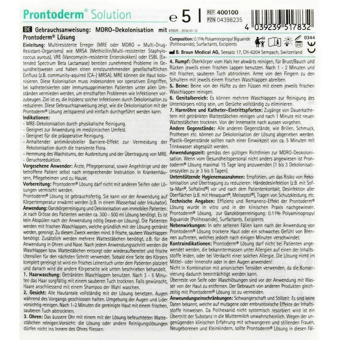 B.Braun Desinfektionsmittel Prontoderm, 400100, Hautdesinfektion, Kanister, 5 Liter 5 B.Braun Desinfektionsmittel Prontoderm, 400100, Hautdesinfektion, Kanister, 5 Liter – Bild 3