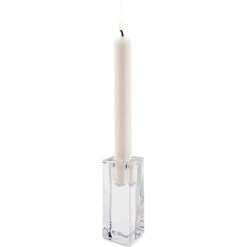 Pajoma Kerzenständer Eckig, Transparent, Kerzenhalter, Glas, Höhe 10 Cm