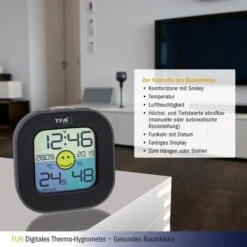 TFA Thermo-Hygrometer 30.5050.01 Innen, Digital, Schwarz -Wohnmöbel Gemischtwaren Geschäft 9511dc3e9754e41e6e03c758ebc5a4c5b6ab3e2a thermo hygrometer tfa 30.5050.01 innen