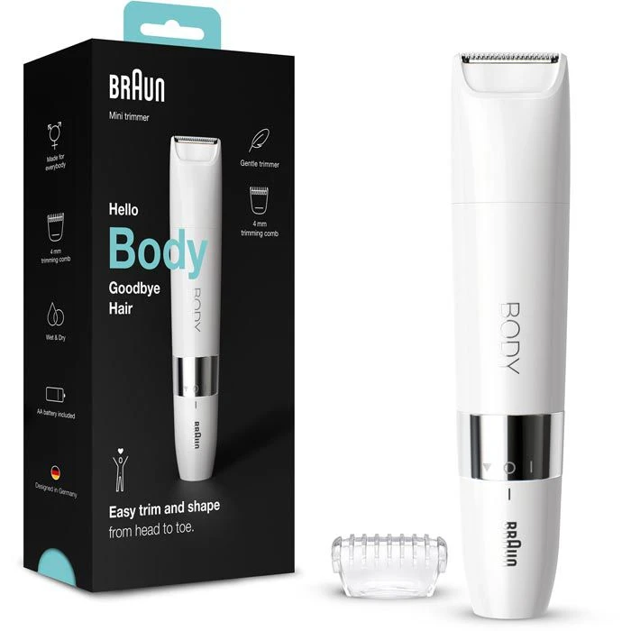 Braun Elektrorasierer BS1000 Body Mini Trimmer, Für Damen Und Herren, Wet & Dry, Mit Kammaufsatz 3 Braun Elektrorasierer BS1000 Body Mini Trimmer, Für Damen Und Herren, Wet & Dry, Mit Kammaufsatz