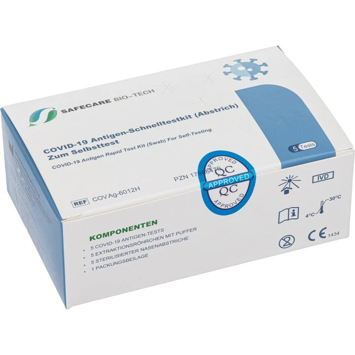 Safecare Corona-Schnelltest Bio-Tech Nasal-Test, Selbsttest, 5 Stück 3 Safecare Corona-Schnelltest Bio-Tech Nasal-Test, Selbsttest, 5 Stück