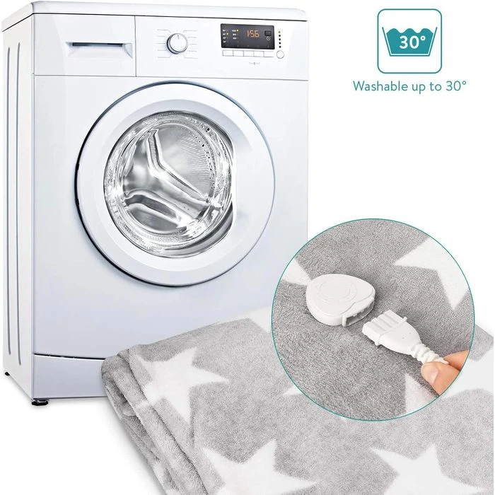 Navaris Heizdecke XXL, Grau, 3 Temperaturen, Abschaltautomatik, 180 X 130cm 6 Navaris Heizdecke XXL, Grau, 3 Temperaturen, Abschaltautomatik, 180 X 130cm – Bild 4