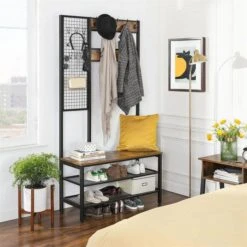 Vasagle Garderobenständer HSR98BX, Vintage, Mit 24 Haken, Metall / Holz, Schwarz / Braun -Wohnmöbel Gemischtwaren Geschäft 9d0b90abfe952e345d0d8bfb374105bc516f9a0e garderobenstaender vasagle hsr98bx vintage