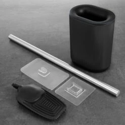 Bremermann WC-Bürste WC-Garnitur Barbena, Schwarz, Bürstenhalter Aus Edelstahl, Zur Wandmontage -Wohnmöbel Gemischtwaren Geschäft 9dab30ca5942f8bf7bb58147183af0b65ce5bbac wc buerste bremermann wc garnitur barbena schwarz